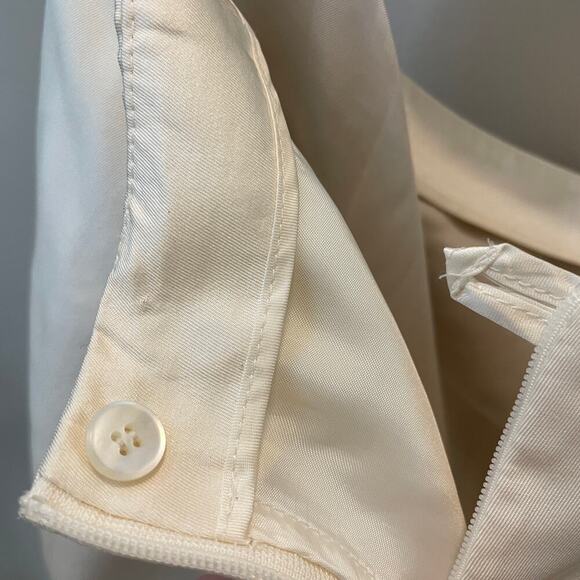 AKRIS 100% Silk Color Block Skirt | Brown, Cream US 10, F 42, D 40, Vents $1590 - Picture 6 of 11